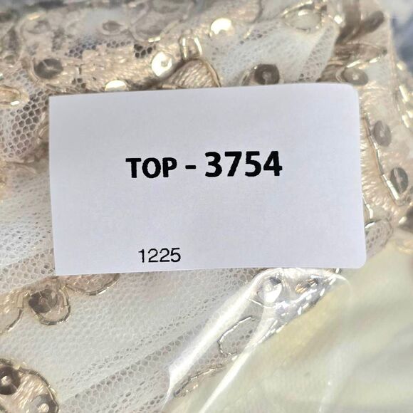 Rare Editions Girls Dress Size 8 Ivory Gold Sequin Lace Tulle Party Dress Rhines - Picture 12 of 12